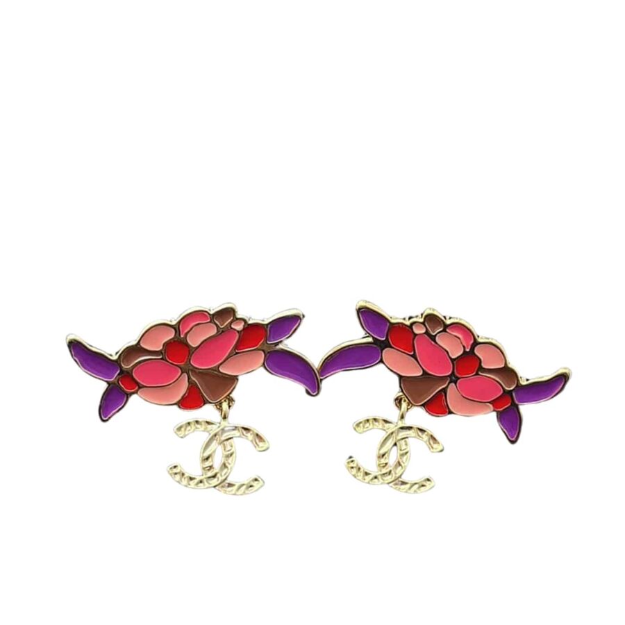 CHANEL PENDANT EARRINGS GOLD AND MULTICOLOUR ABF933 B21129 U2138