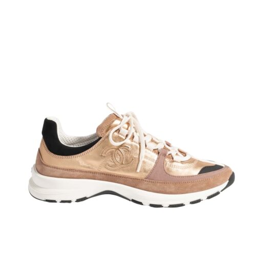 Chanel Sneaker Gold Beige And Black G46609 B21320 U2406