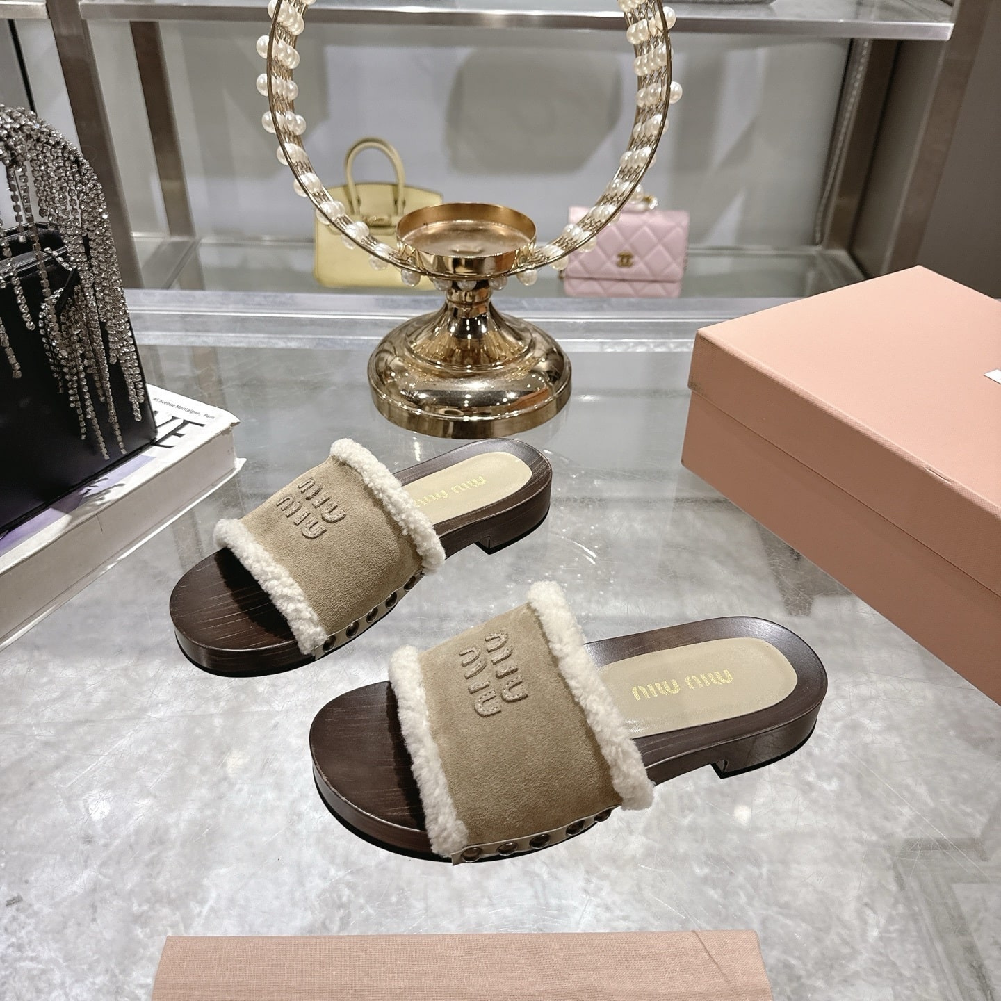 MIUMIU SUEDE CLOGS DESERT BEIGE 5Z505E Z0G F0F24 F ZF30 - Image 4