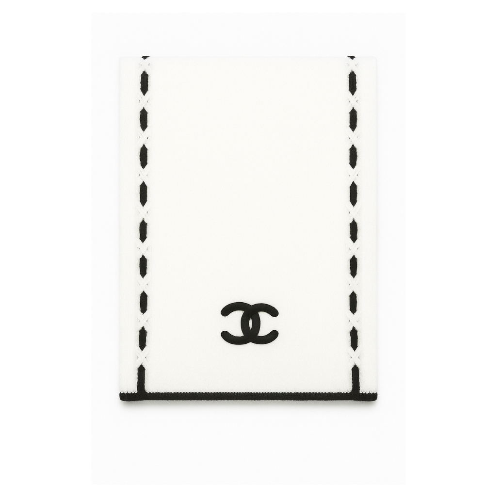 CHANEL CC LOGO CASHMERE SCARF WHITE 180CM