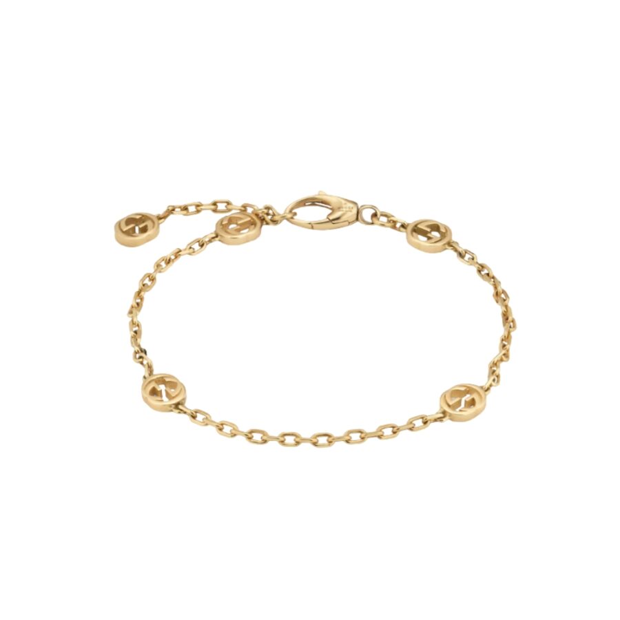 GUCCI INTERLOCKING BRACELET YELLOW GOLD ‎629904 J8500 8000