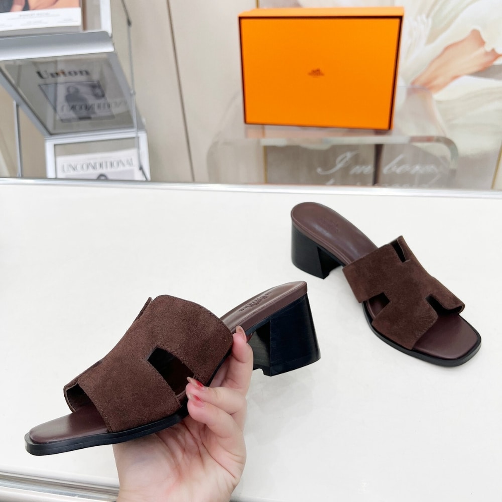 HERMES HELIA 60 SANDAL DARK BROWN H232088Z F7375 - Image 6