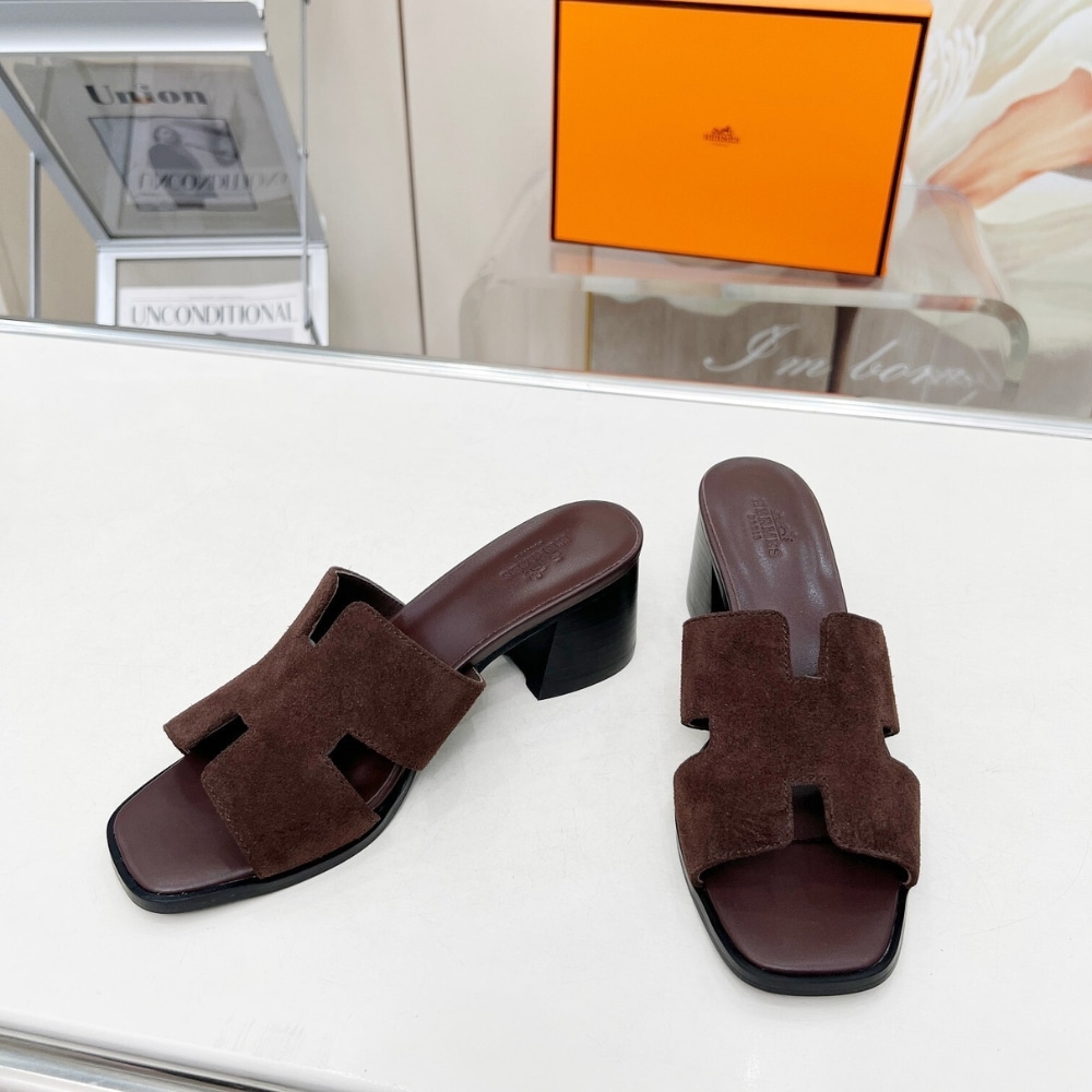 HERMES HELIA 60 SANDAL DARK BROWN H232088Z F7375 - Image 5