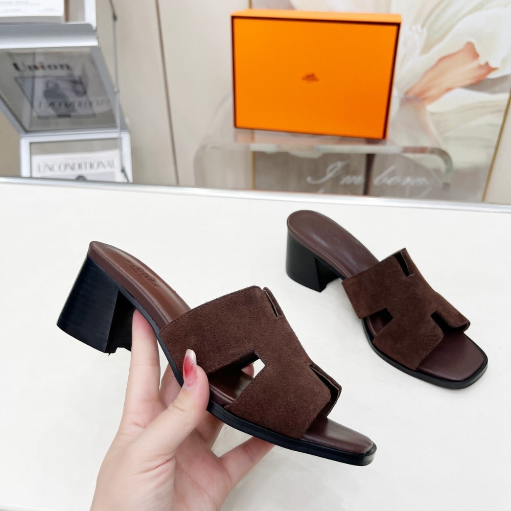 HERMES HELIA 60 SANDAL DARK BROWN H232088Z F7375 - Image 4