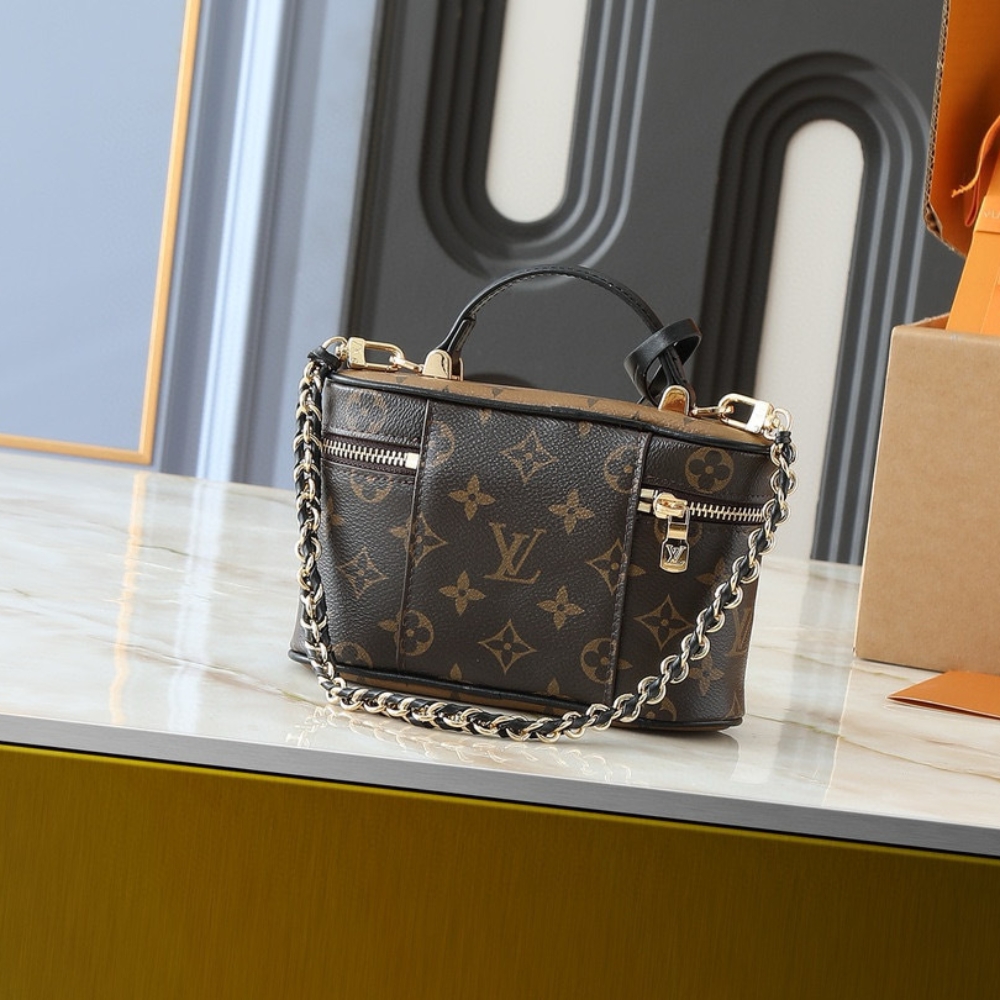 LOUIS VUITTON VANITY CHAIN POUCH BROWN 19CM M47125 - Image 4