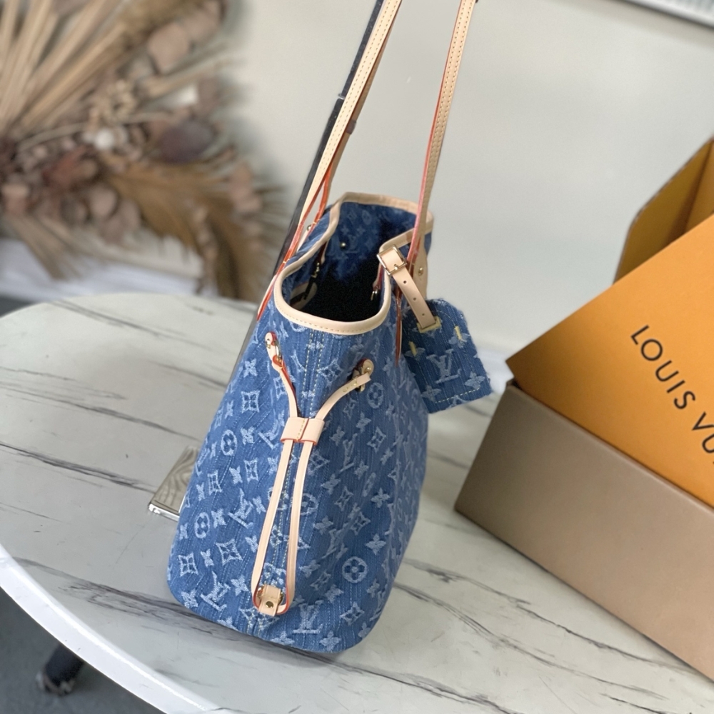 LOUIS VUITTON NEVERFULL MM MONOGRAM DENIM BLUE 31CM M13192 - Image 3