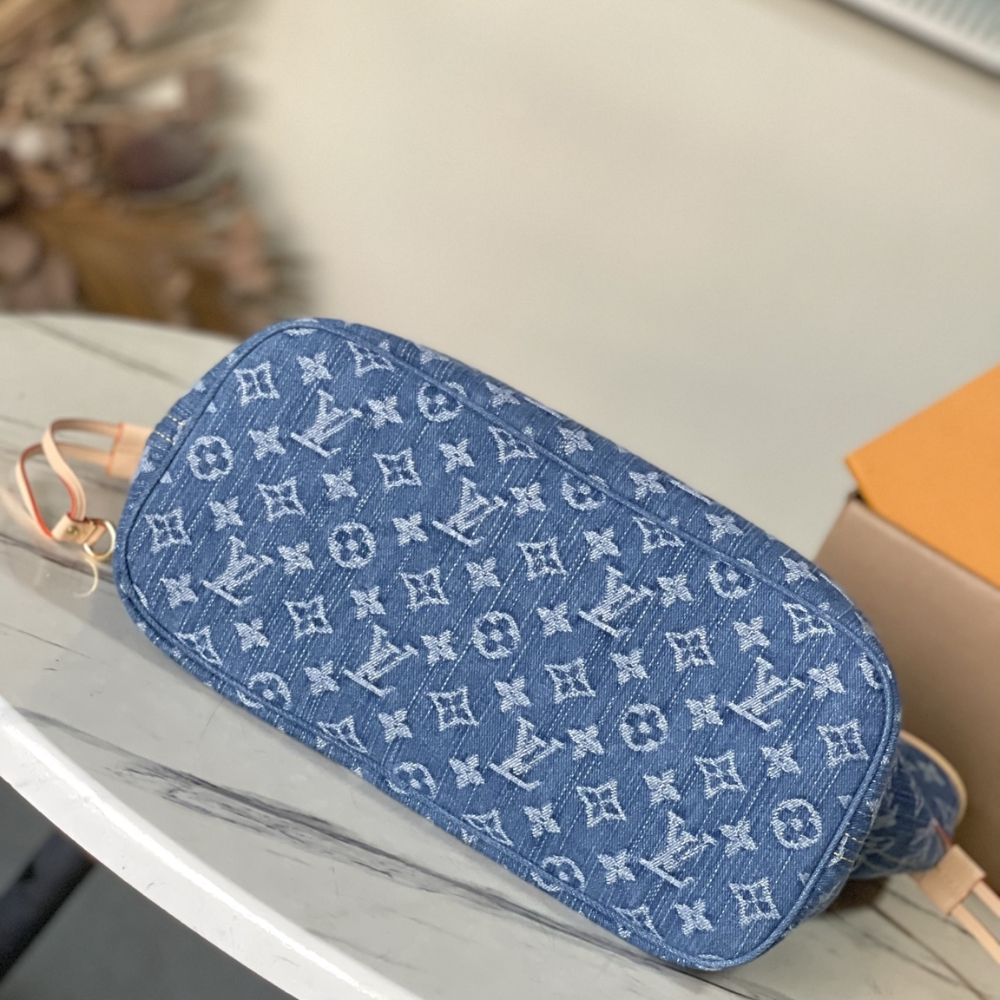 LOUIS VUITTON NEVERFULL MM MONOGRAM DENIM BLUE 31CM M13192 - Image 5