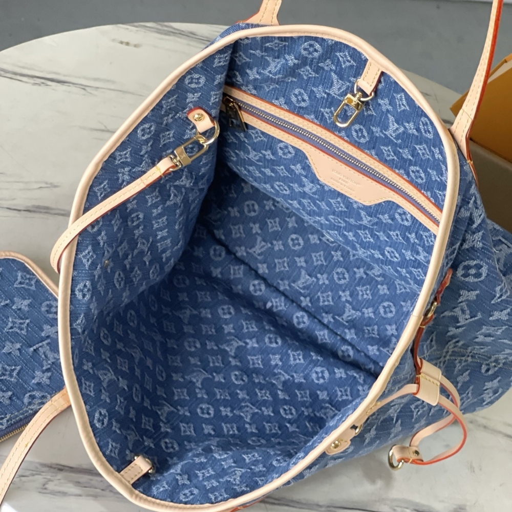LOUIS VUITTON NEVERFULL MM MONOGRAM DENIM BLUE 31CM M13192 - Image 6