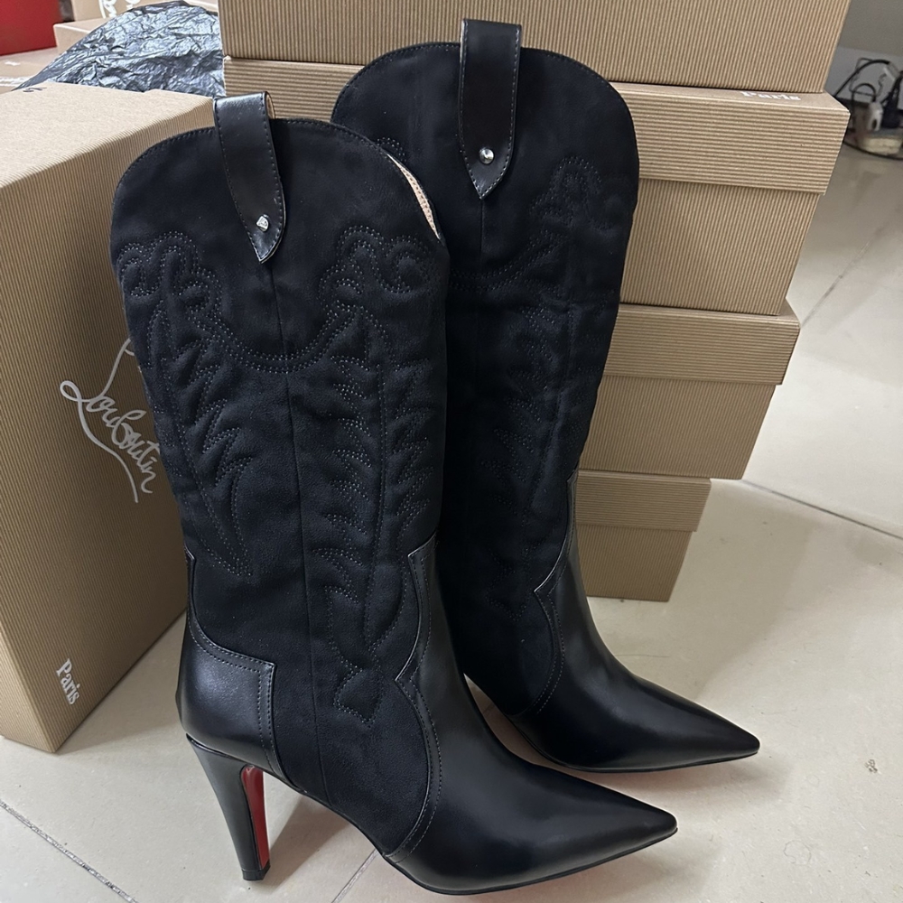 CHRISTIAN LOUBOUTIN SANTIA BOTTA 85 BOOTS BLACK 3250414BK01 - Image 4