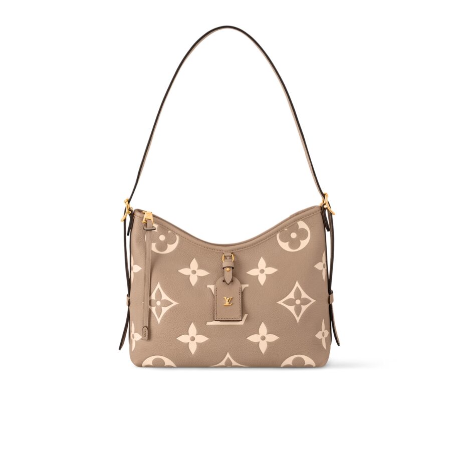 LOUIS VUITTON CARRYALL PM BICOLOR MONOGRAM EMPREINTE LEATHER CRÈME 29CM M47180