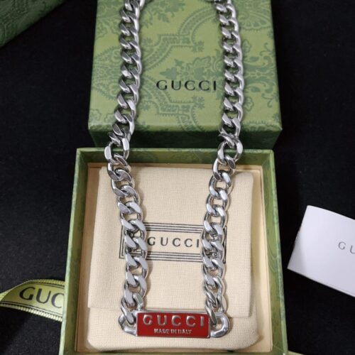 Alternative view of Gucci Trademark Enamel Chain Necklace In 925 Sterling Silver 814978 J8410 8166