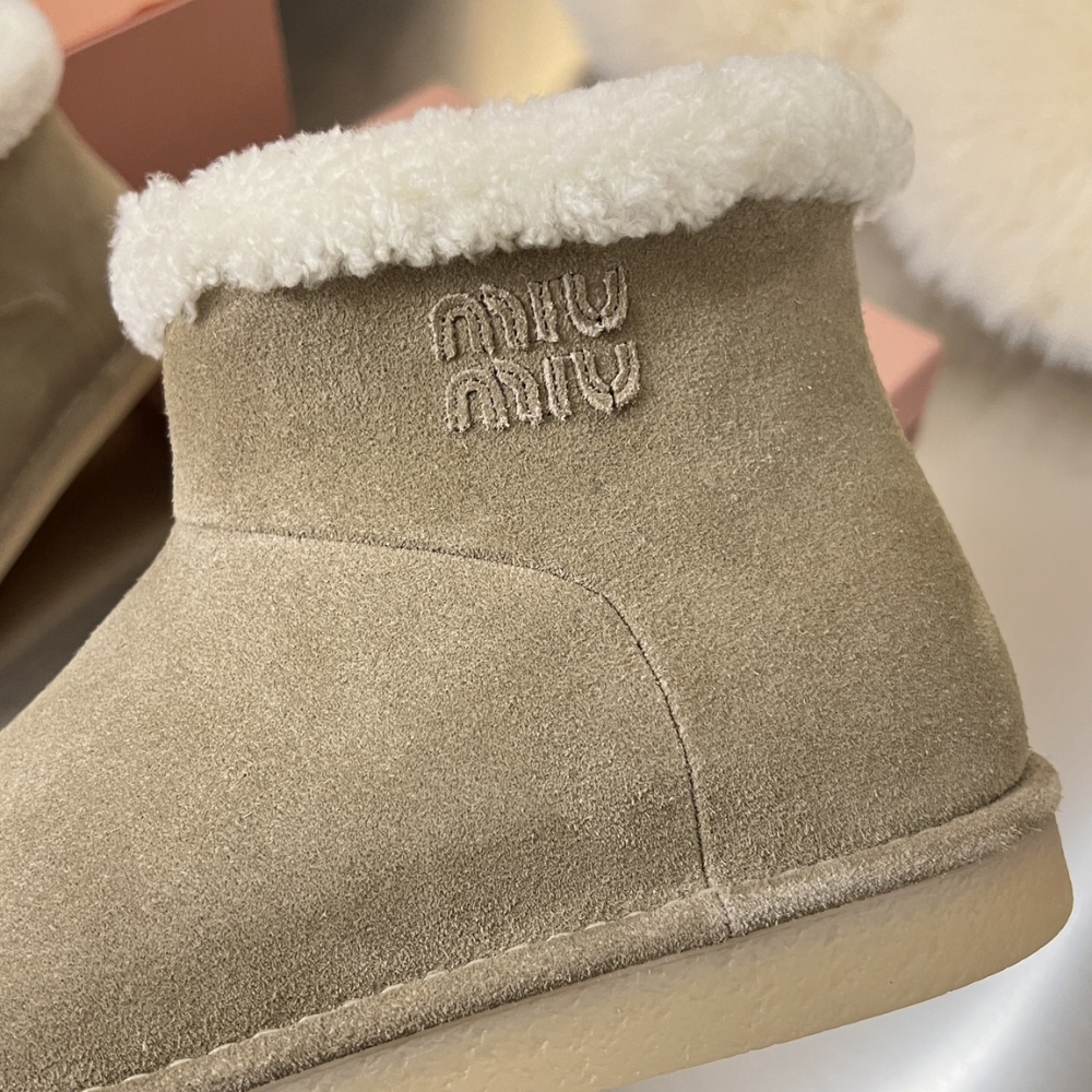 MIUMIU SUEDE AND SHEARLING BOOTIES DESERT BEIGE 5T515E Z0G F0F24 F ZF15 - Image 10