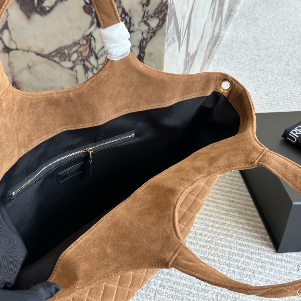 SAINT LAURENT LARGE TOTE BAG IN SUEDE BROWN 36CM - Image 9