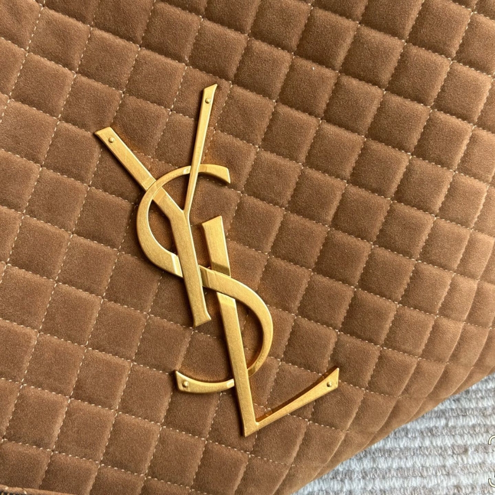 SAINT LAURENT LARGE TOTE BAG IN SUEDE BROWN 36CM - Image 5