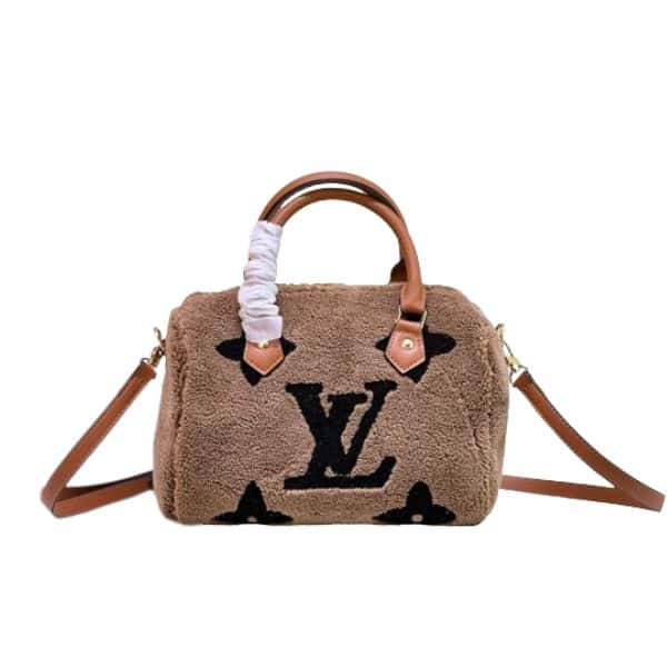 LOUIS VUITTON MONOGRAM TEDDY SPEEDY BANDOULIERE BROWN 25CM