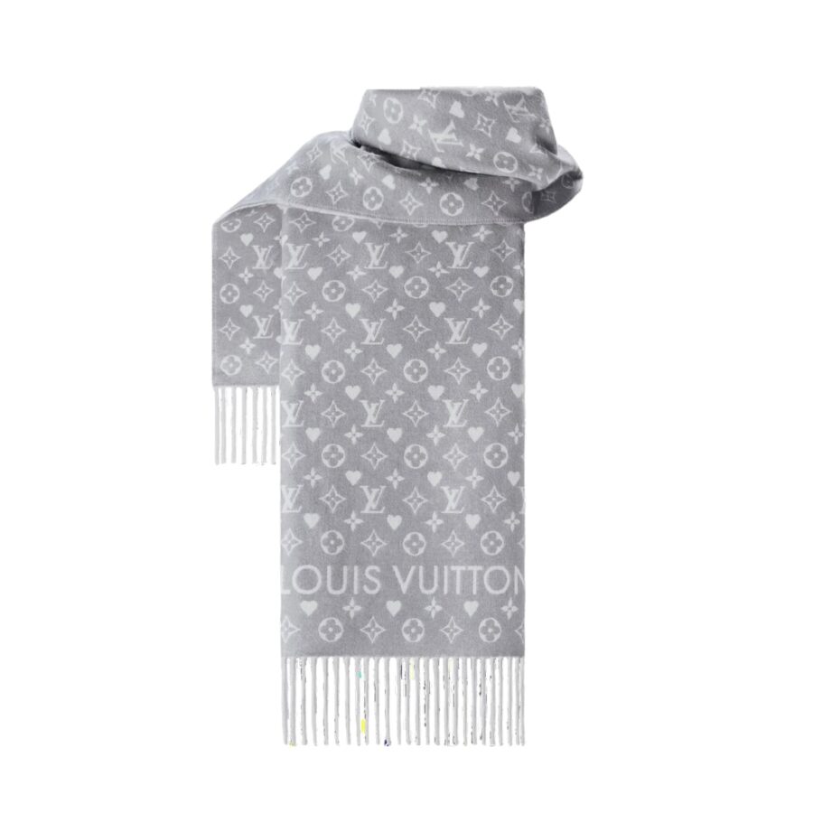LOUIS VUITTON ECHARPE GAME ON SCARF GREY M77641