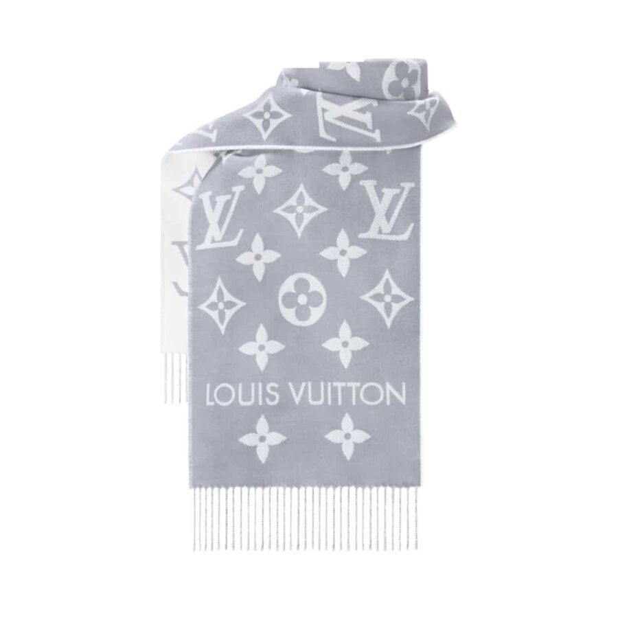 LOUIS VUITTON LV MONOGRAM ESSENTIAL SCARF LIGHT GREY M77727