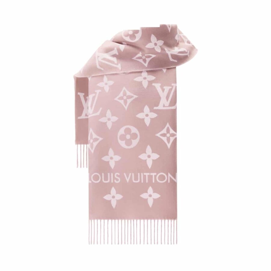LOUIS VUITTON LV MONOGRAM ESSENTIAL SCARF PINK BEIGE M77854