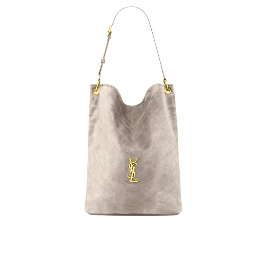 SAINT LAURENT NIKI SUPPLE BUCKET IN SUEDE GRAY 40CM