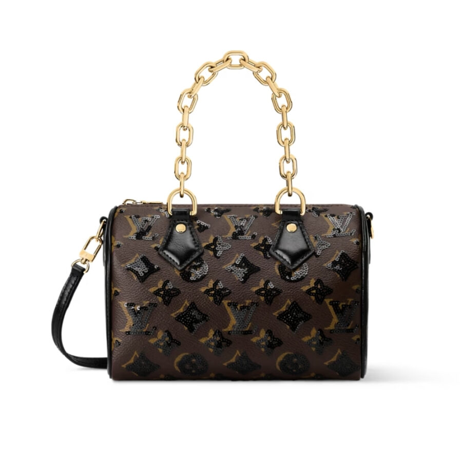 LOUIS VUITTON SPEEDY BANDOULIERE 20 MONOGRAM CANVAS BROWN 20CM M26314