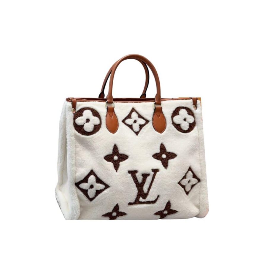 LOUIS VUITTON ONTHEGO MONOGRAM TEDDY BAG WHITE 40CM
