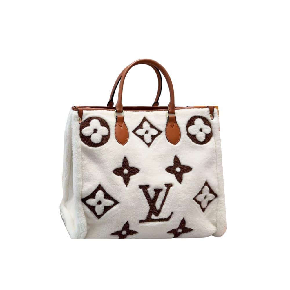 LOUIS VUITTON ONTHEGO MONOGRAM TEDDY BAG WHITE 40CM