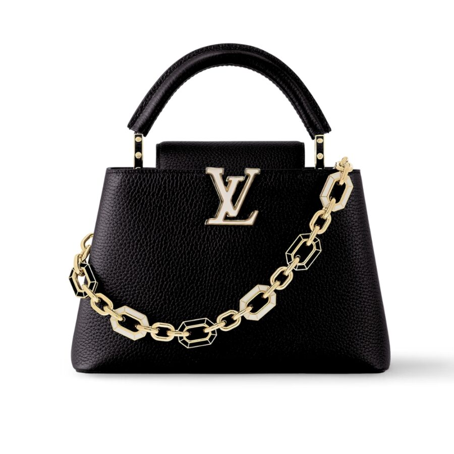 LOUIS VUITTON CAPUCINES BB BAG BLACK 27CM