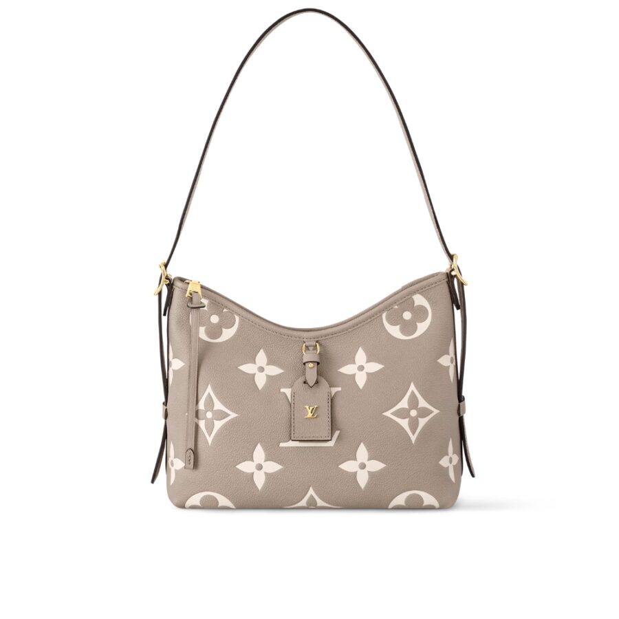 LOUIS VUITTON CARRYALL PM BICOLOR MONOGRAM EMPREINTE LEATHER CRÈME 29CM M47180