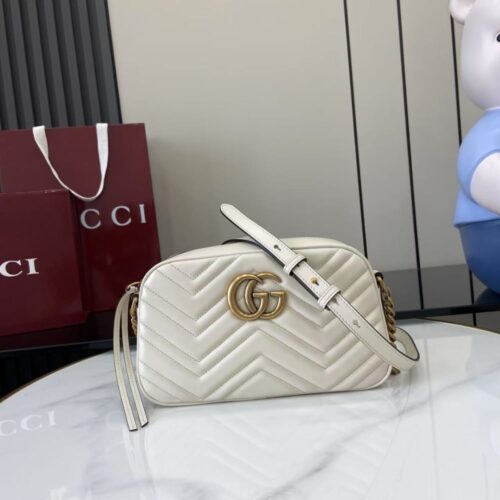 Alternative view of Gucci Gg Marmont Small Shoulder Bag ‎white 24cm 447632 Dtd1t 9022