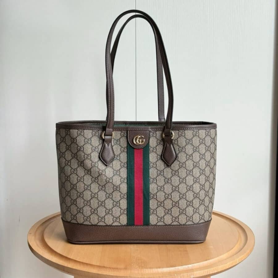 Alternative view of Gucci Ophidia Medium Tote Bag Beige And Brown GG Canvas 31Cm ‎836849 FAE0J 9867
