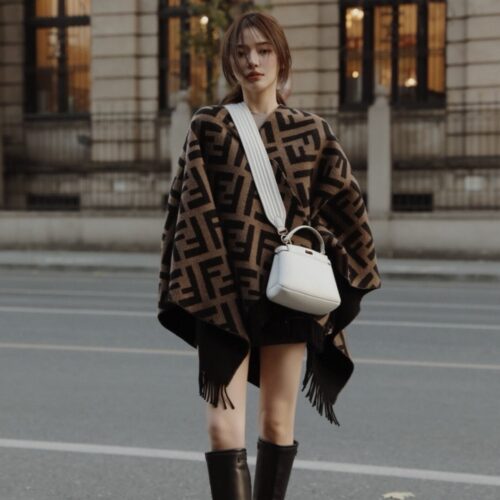 Alternative view of Fendi Ff Poncho Multicolor Wool And Cashmere Fxx715aeowf0qt1