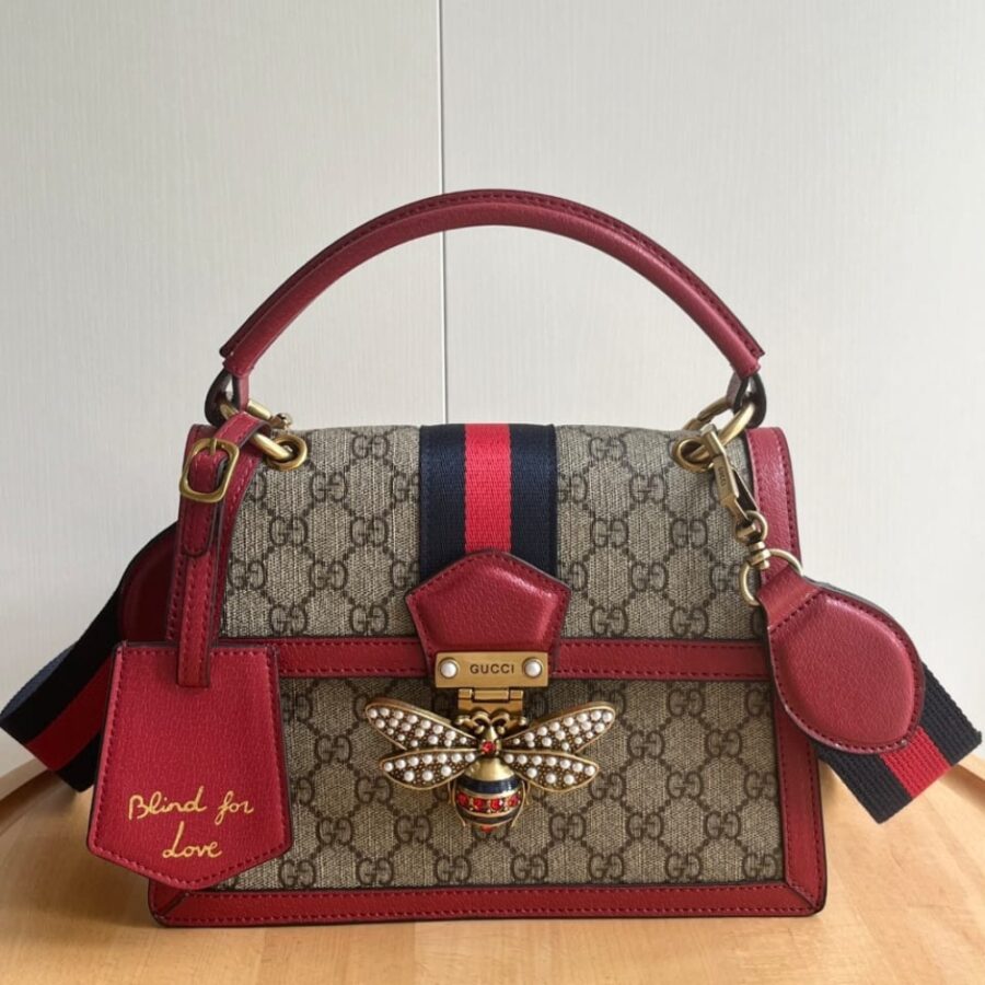 Alternative view of Gucci Queen Margaret GG Small Top Handle Bag Red 25cm 476541 9I6ST 8540
