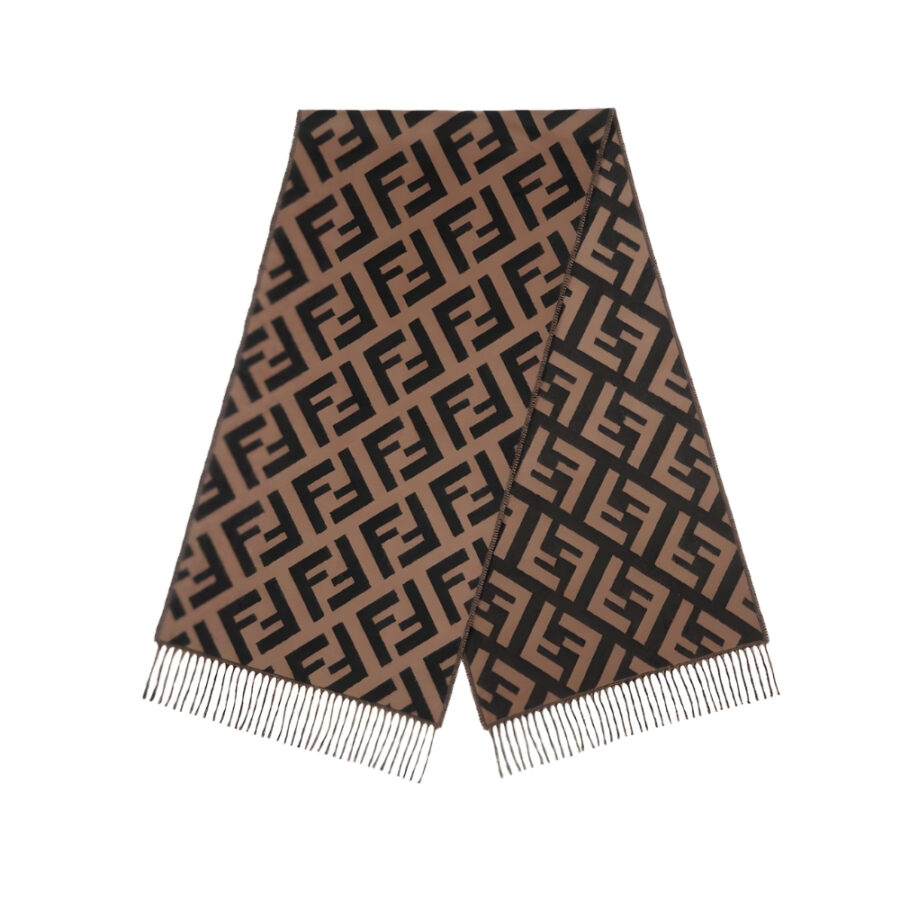 FENDI FF SCARF BROWN CASHMERE SCARF 180CM FXT260A8RSF0QE1