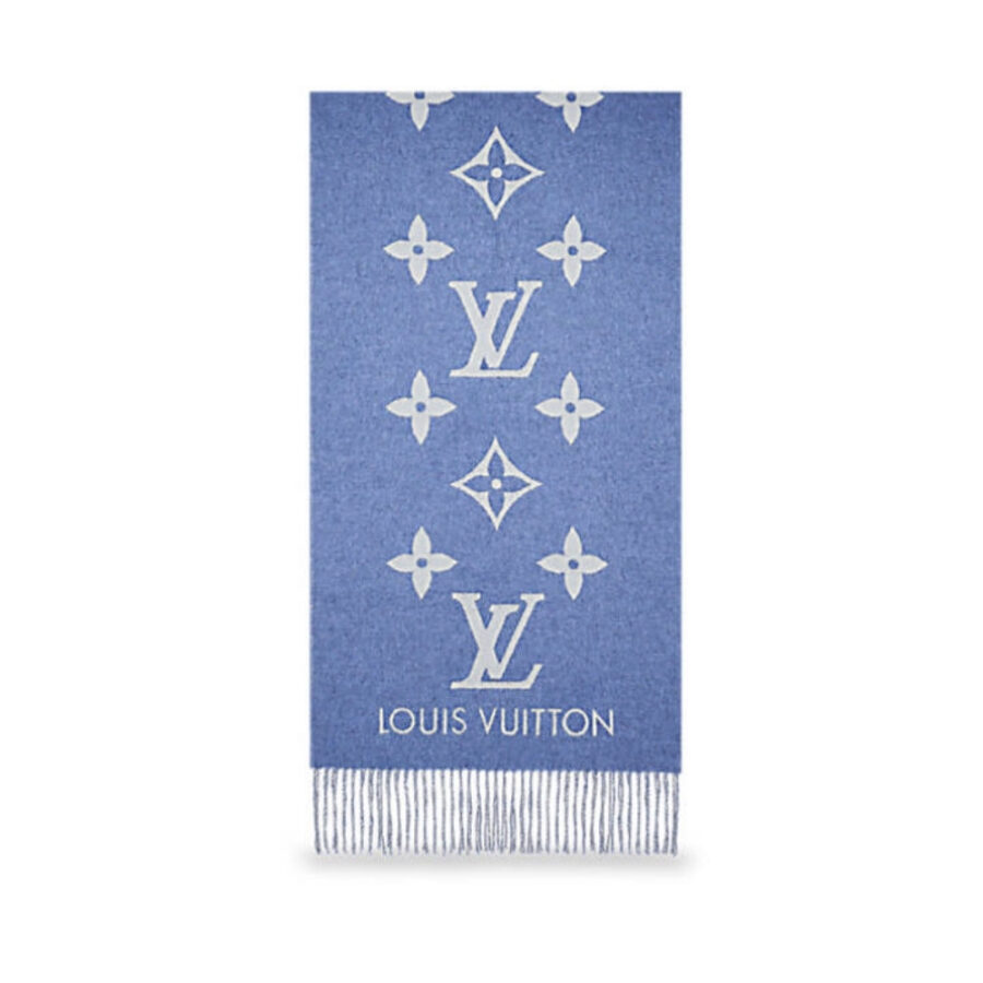 LOUIS VUITTON REYKJAVIK SCARF BLUE DENIM 180CM