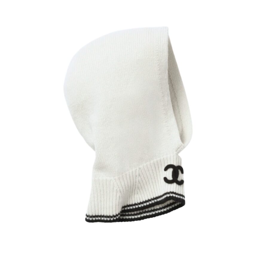 CHANEL CASHMERE BALACLAVA LIGHT BEIGE AND BLACK AAB251 B21459 U2713
