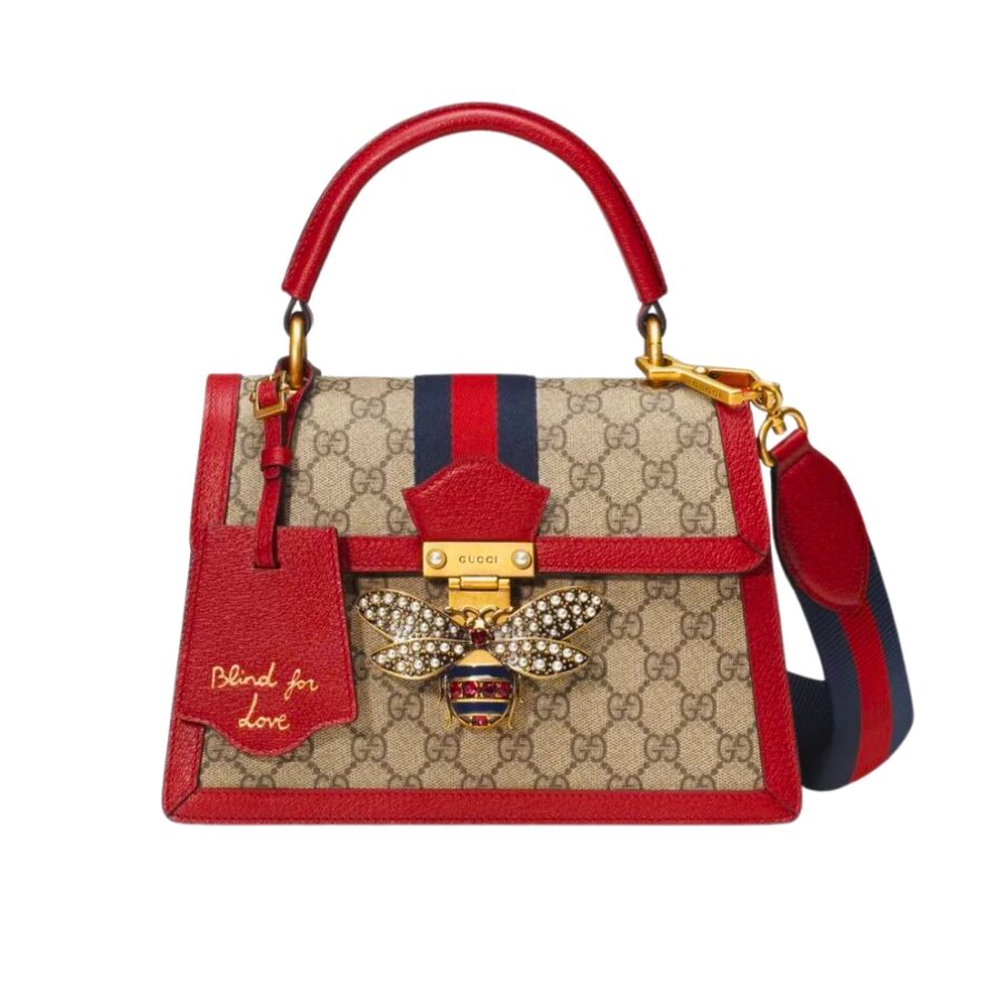 GUCCI QUEEN MARGARET GG SMALL TOP HANDLE BAG RED 25CM 476541 9I6ST 8540