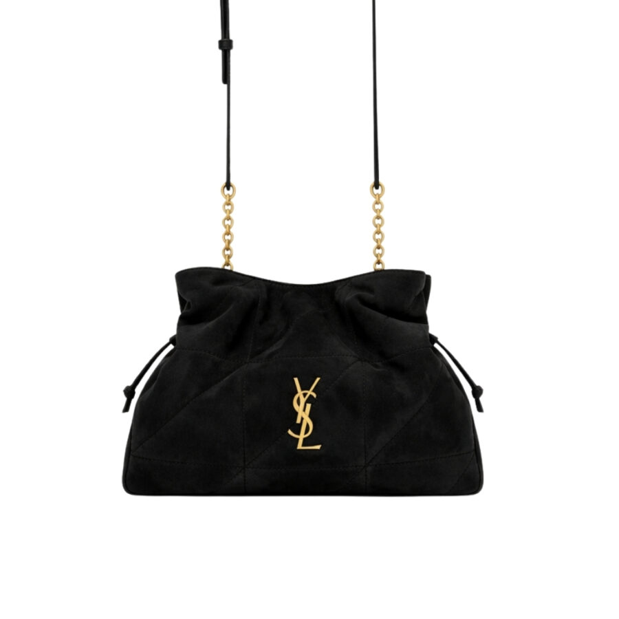 Saint Laurent Jamie Shoulder Pouch In Suede Black 26Cm