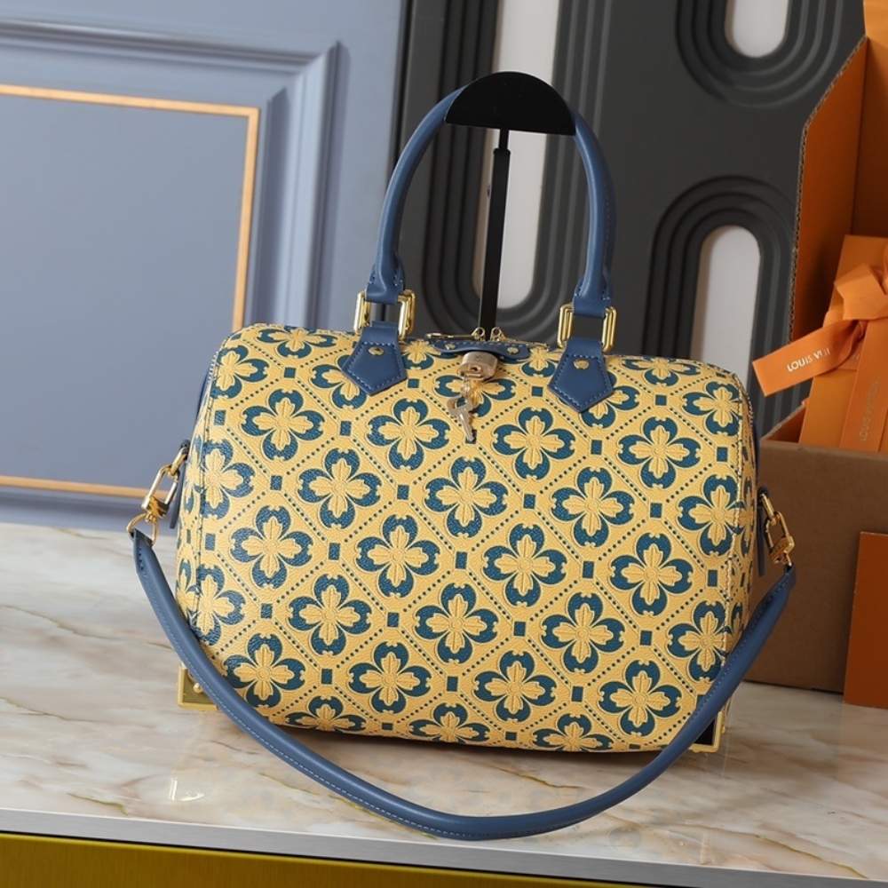 Louis Vuitton Speedy Trunk 25 Blue And Gold 27Cm M27411 - Image 2