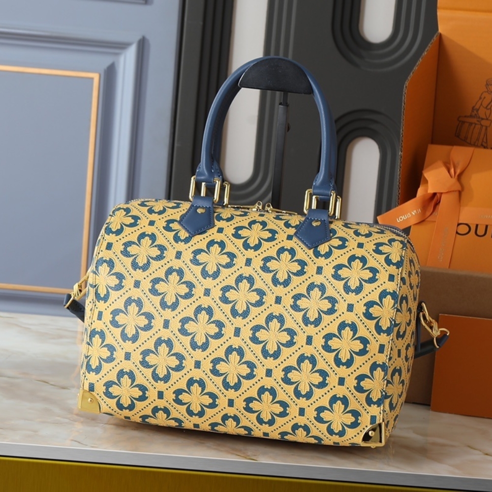 Louis Vuitton Speedy Trunk 25 Blue And Gold 27Cm M27411 - Image 4