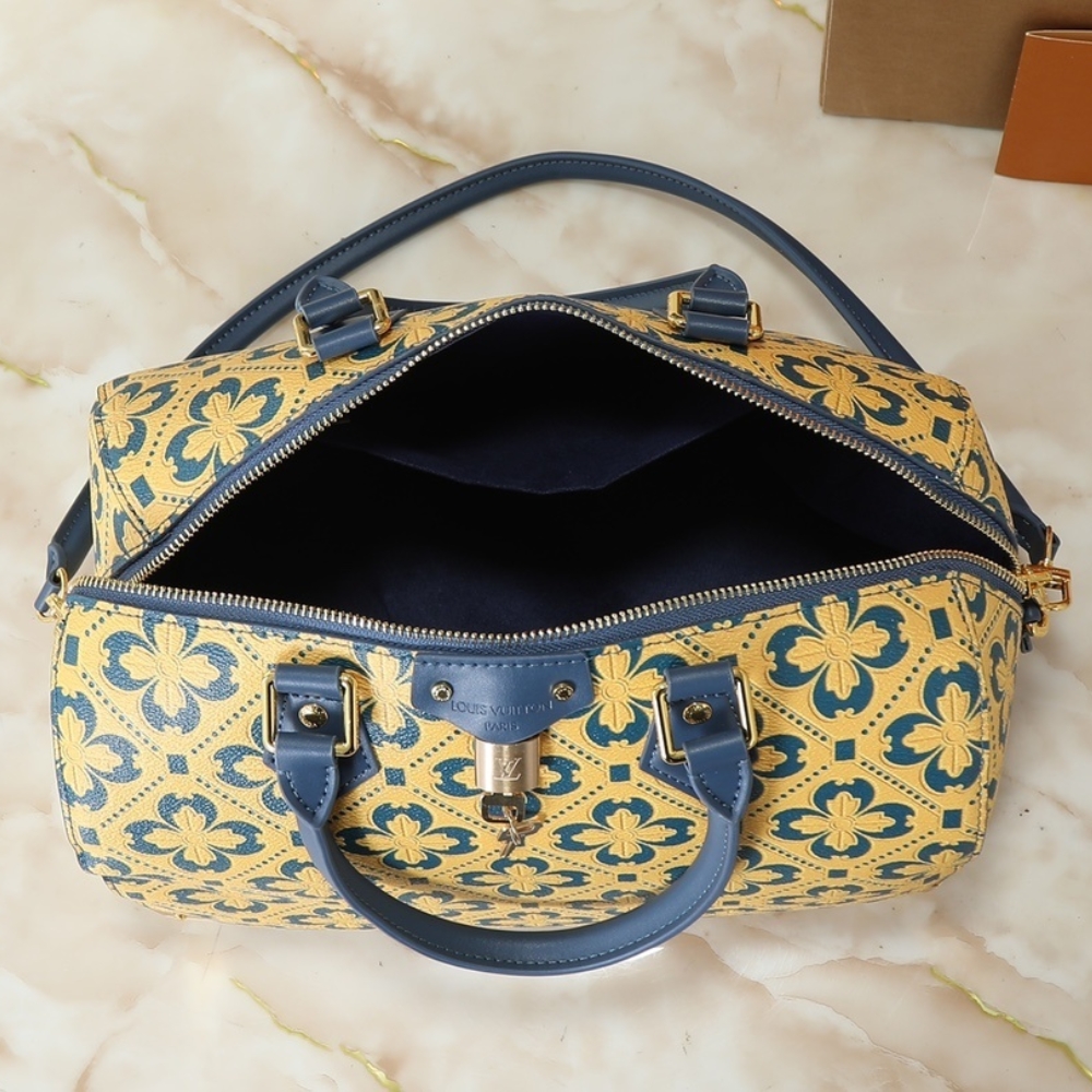 Louis Vuitton Speedy Trunk 25 Blue And Gold 27Cm M27411 - Image 10