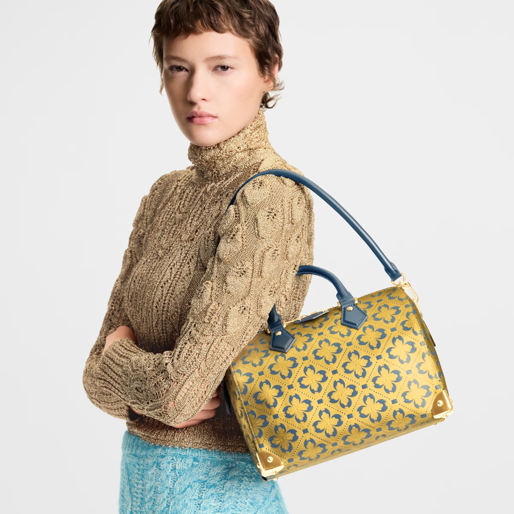 Louis Vuitton Speedy Trunk 25 Blue And Gold 27Cm M27411 - Image 11