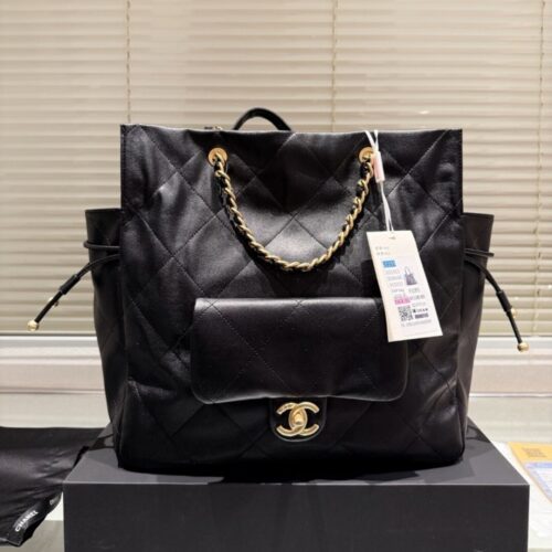 Alternative view of Chanel 25C Shopping Bag Black 33Cm As5315 B19030 10601