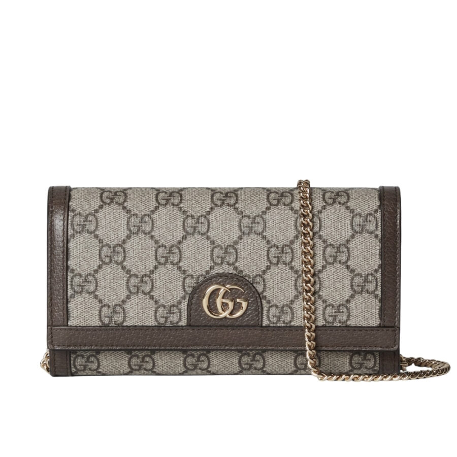 Gucci Ophidia Chain Wallet Beige Gg Supreme Canvas 19Cm 772309K9Gsg8367