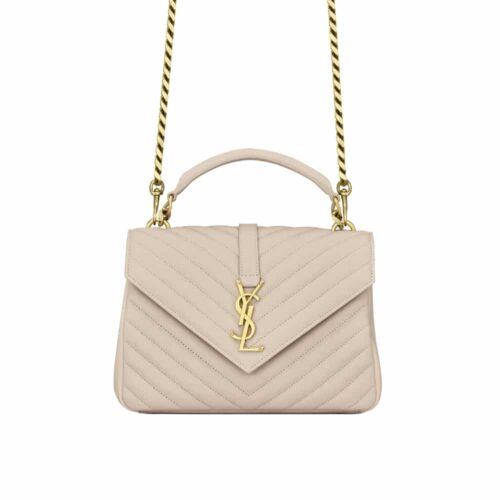 Saint Laurent College Medium In Quilted Leather Beige 24Cm 600279Brm072721