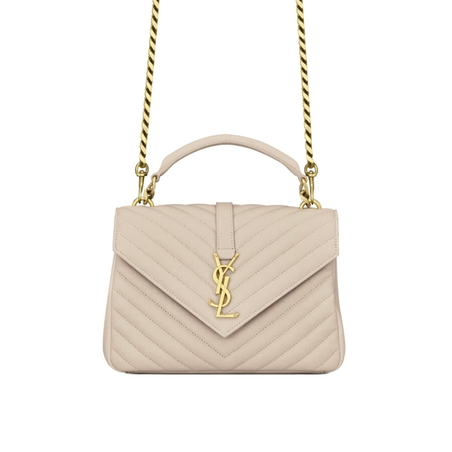 Saint Laurent College Medium In Quilted Leather Beige 24Cm 600279Brm072721