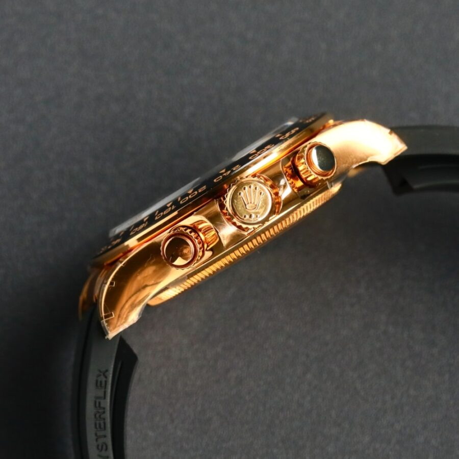 Alternative view of Rolex Cosmograph Daytona Bright Black And Golden With Diamonds 40mm 126518ln