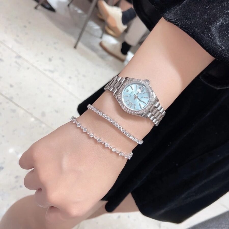 Alternative view of Rolex Lady Datejust 28 Ice Blue Dial Platinum Diamond 28mm 279136iblsrdp
