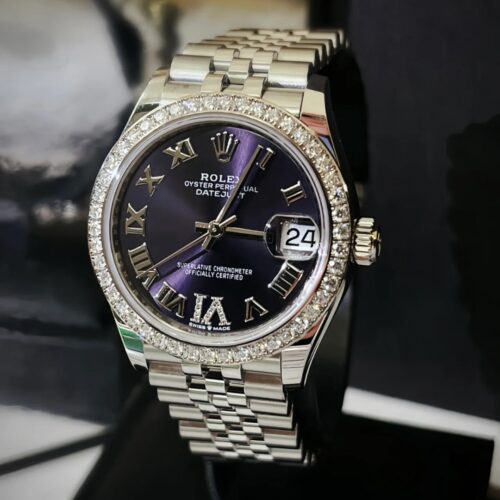 Alternative view of Rolex Datejust 36 Aubergine Diamond Dial Oyster Watch In Purple 126284rbr