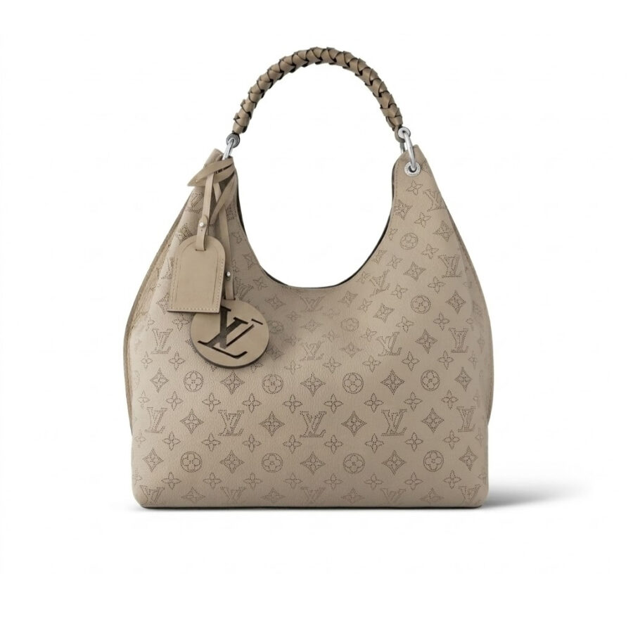 Louis Vuitton Carmel Mahina Leather Galet Grey 40cm M21775