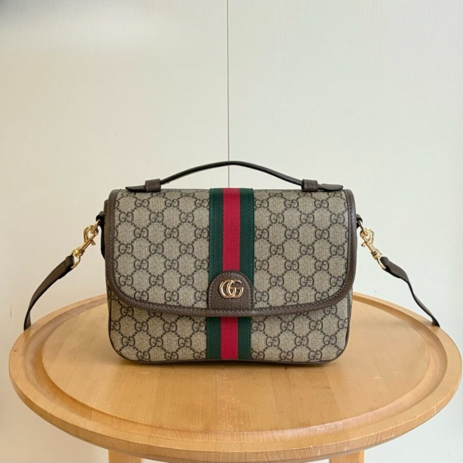 Alternative view of Gucci Ophidia Medium Top Handle Bag In Beige And Brown 24Cm 836842Fae0J9867